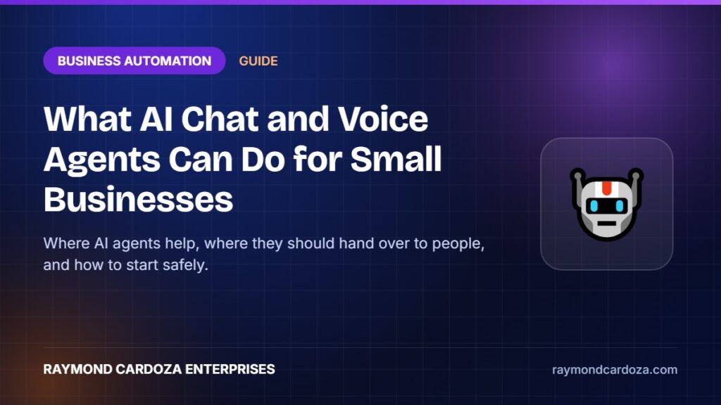 AI chat and voice agent answering customer enquiries for a small business