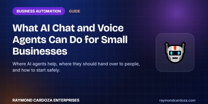AI chat and voice agent answering customer enquiries for a small business