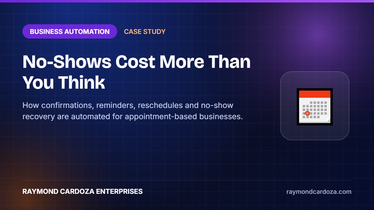 No-Shows Cost More Than You Think: A Scheduling and Reminder Automation Case Study