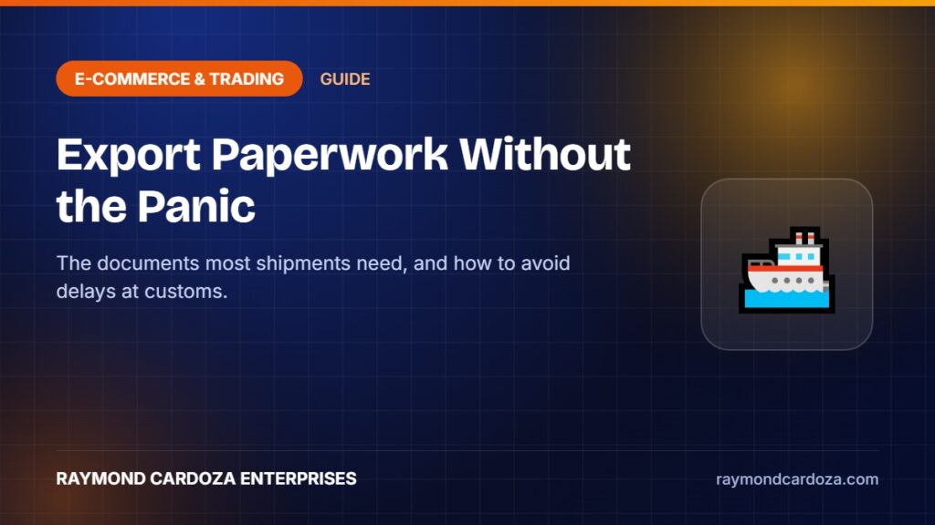 Export trade documentation for Indian suppliers shipping to the Gulf and South Asia