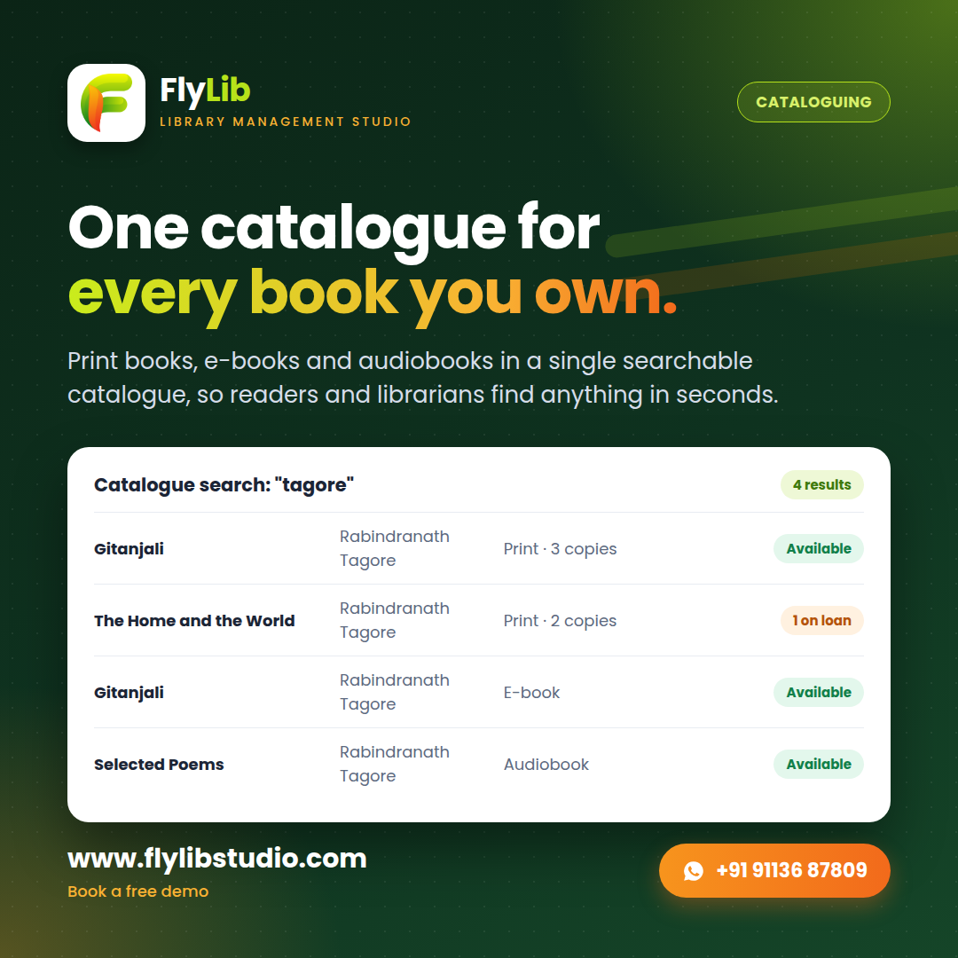 One Catalogue for Every Book You Own: Library Cataloguing with FlyLib
