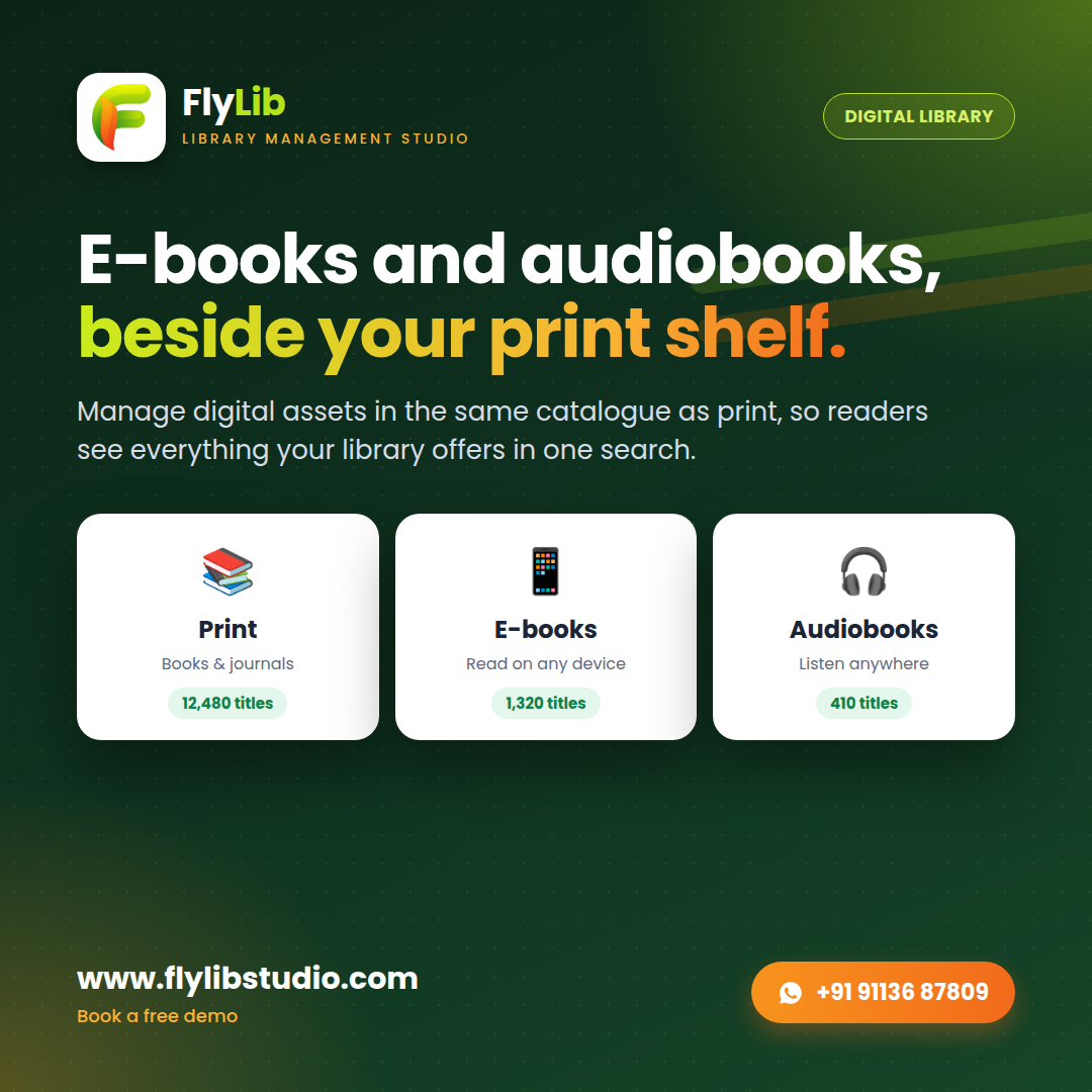E-Books and Audiobooks Beside Your Print Shelf: Digital Library Software with FlyLib
