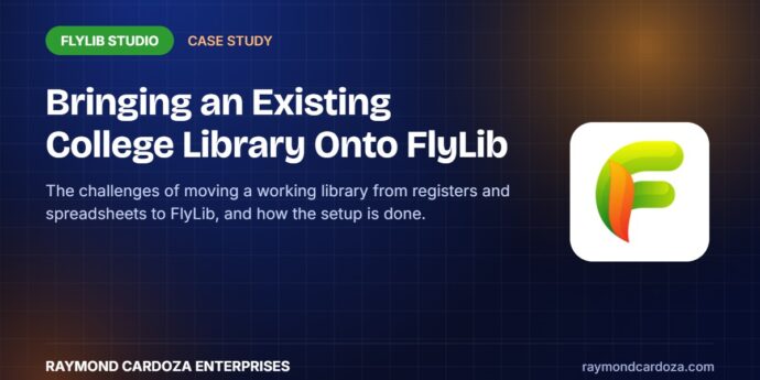 FlyLib library management software setup case study for a college library