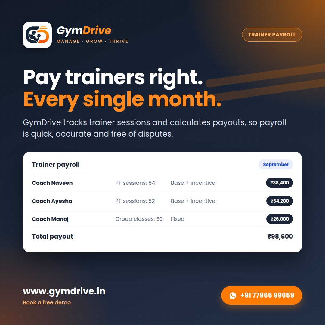 Pay Trainers Right, Every Month: Trainer Payroll with GymDrive