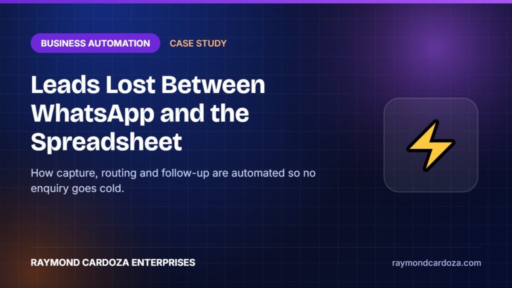 Lead capture and follow-up automation case study connecting website, WhatsApp and CRM