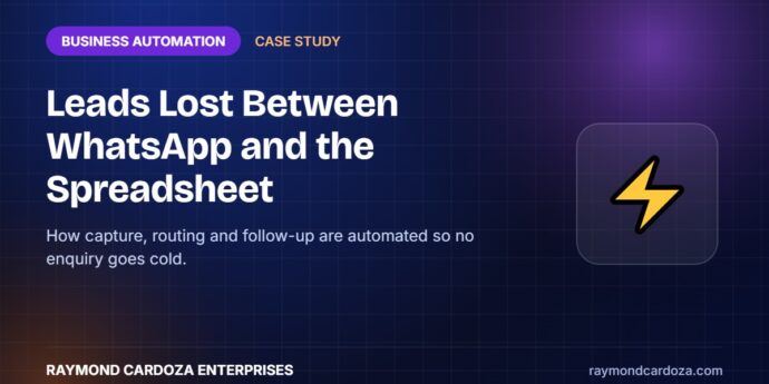 Lead capture and follow-up automation case study connecting website, WhatsApp and CRM