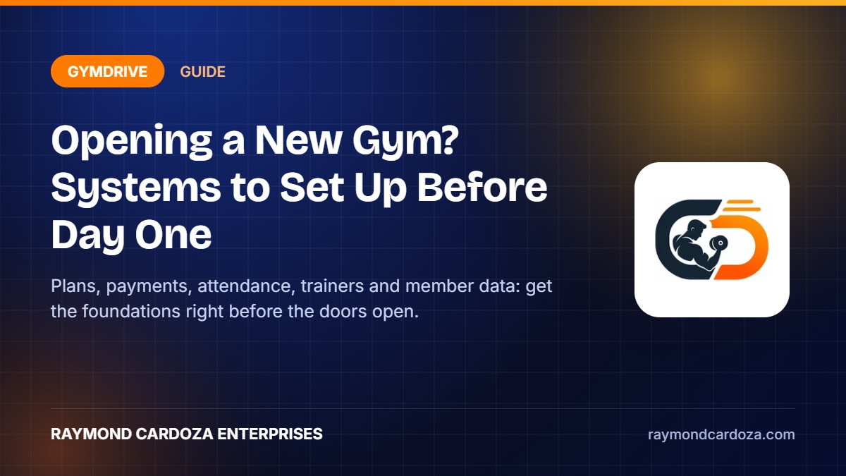 New gym opening checklist of systems to set up with GymDrive