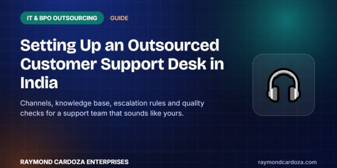 Outsourced customer support desk team in India handling calls, email and chat