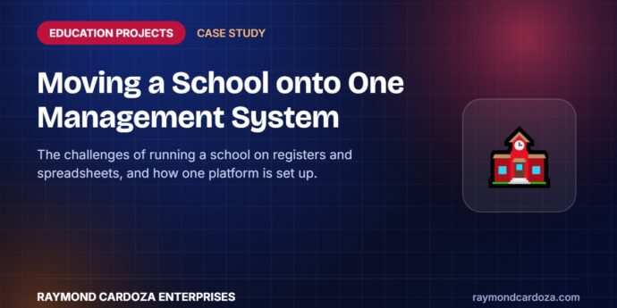 School management system case study covering admissions, attendance, fees and parent portal