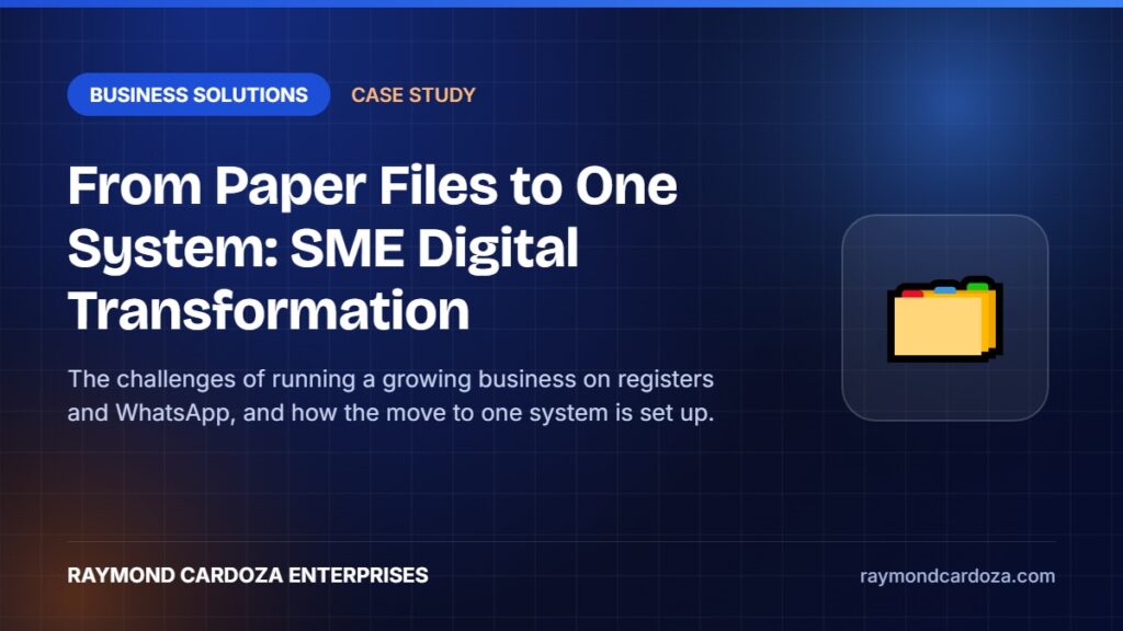 Digital transformation case study for a growing SME moving from paper files to one system