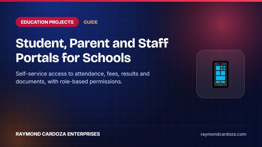 Student, parent and staff portals for a school with role-based access
