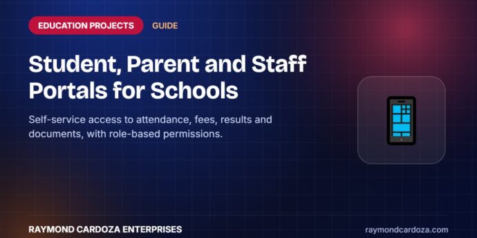 Student, parent and staff portals for a school with role-based access