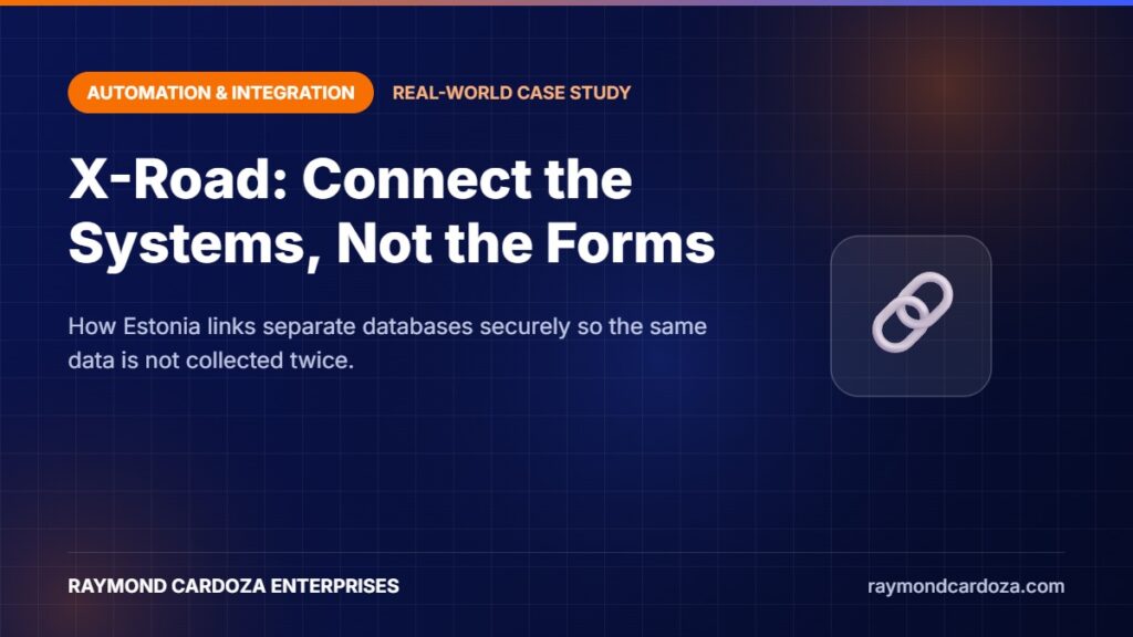 Estonia X-Road case study - secure data exchange layer connecting separate systems